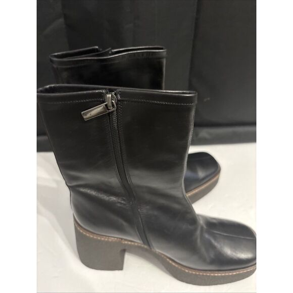 DKNY Womens Black Boots Zipper Square Toe Block Heel Size 10 US 41 EU NEW - Picture 5 of 5